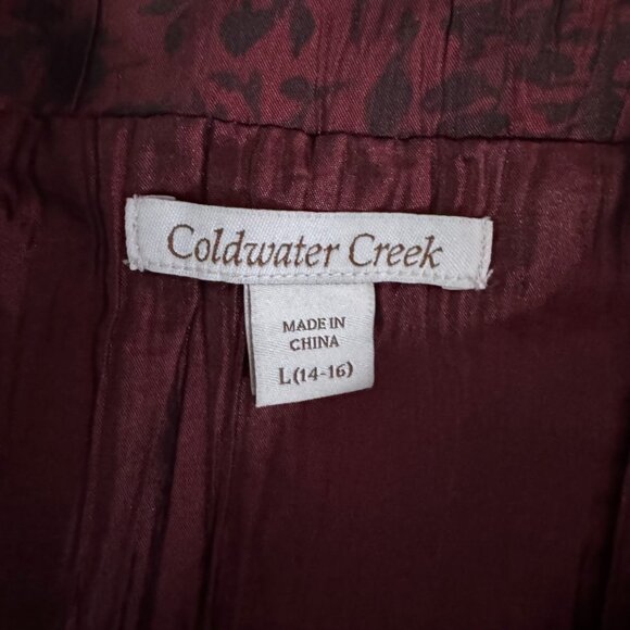 COLDWATER CREEK Red Black Puffer Puffy Vest Size L 14-16 - Picture 3 of 4